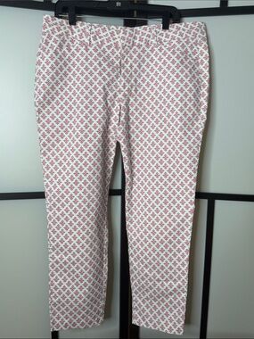 Gap The Slim City Khaki Women's Printed Pink & White  Blue Slim  Pants Size 12R